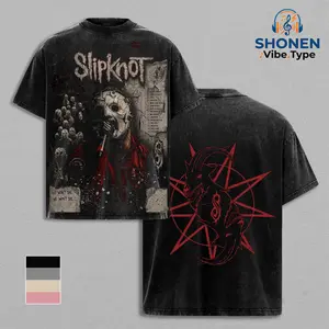 Slipknot Corey Taylor Bootleg Vintage Acid Wash Graphic Tee, Streetwear for Men, Oversized Heavyweight Cotton T-Shirt, Nu Metal Band Merch, 90s Heavy Metal Aesthetic, Gift For Fan