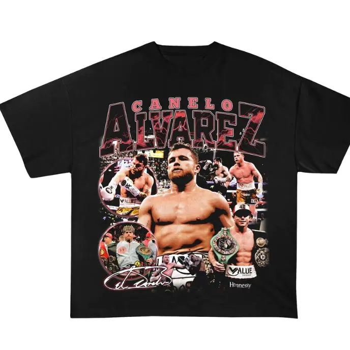 Vintage Style Canelo Alvarez T Shirt, Boxing shirt, Fashion Cotton, Full Sizes, For Men, For Women