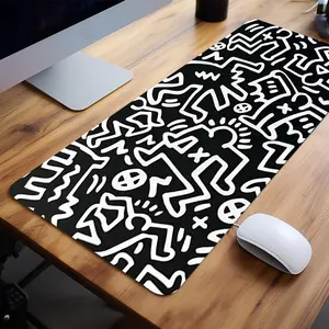 Abstract Graffiti Pattern Mouse Pad, 1 Count Creative Computer Desk Mat, Mouse Mat, Gaming Mouse Pad with Non-slip Rubber Base, Keyboard Mat, Office Desk Accessories
