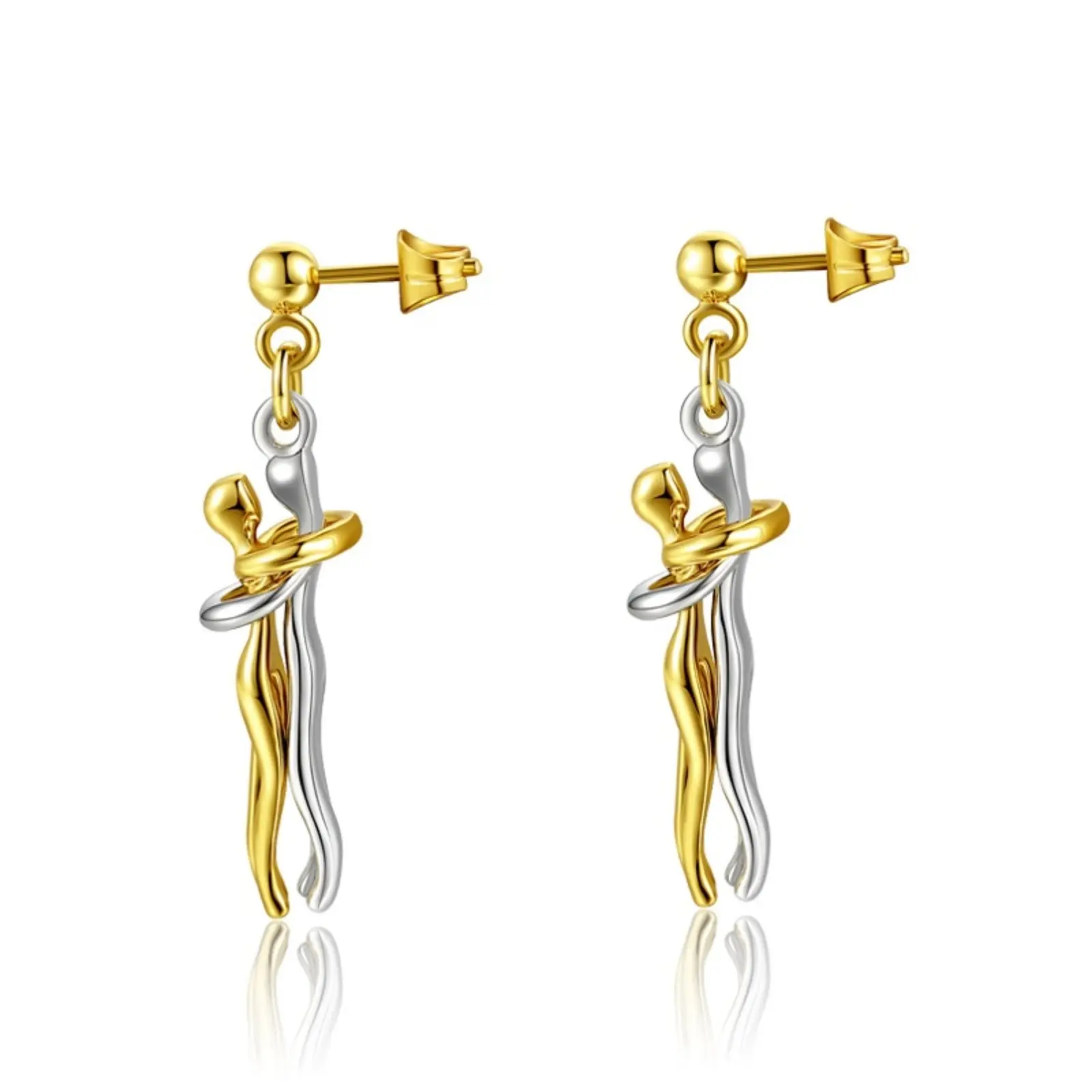 Couple hug earrings men and women earrings lovers gift daily versatile