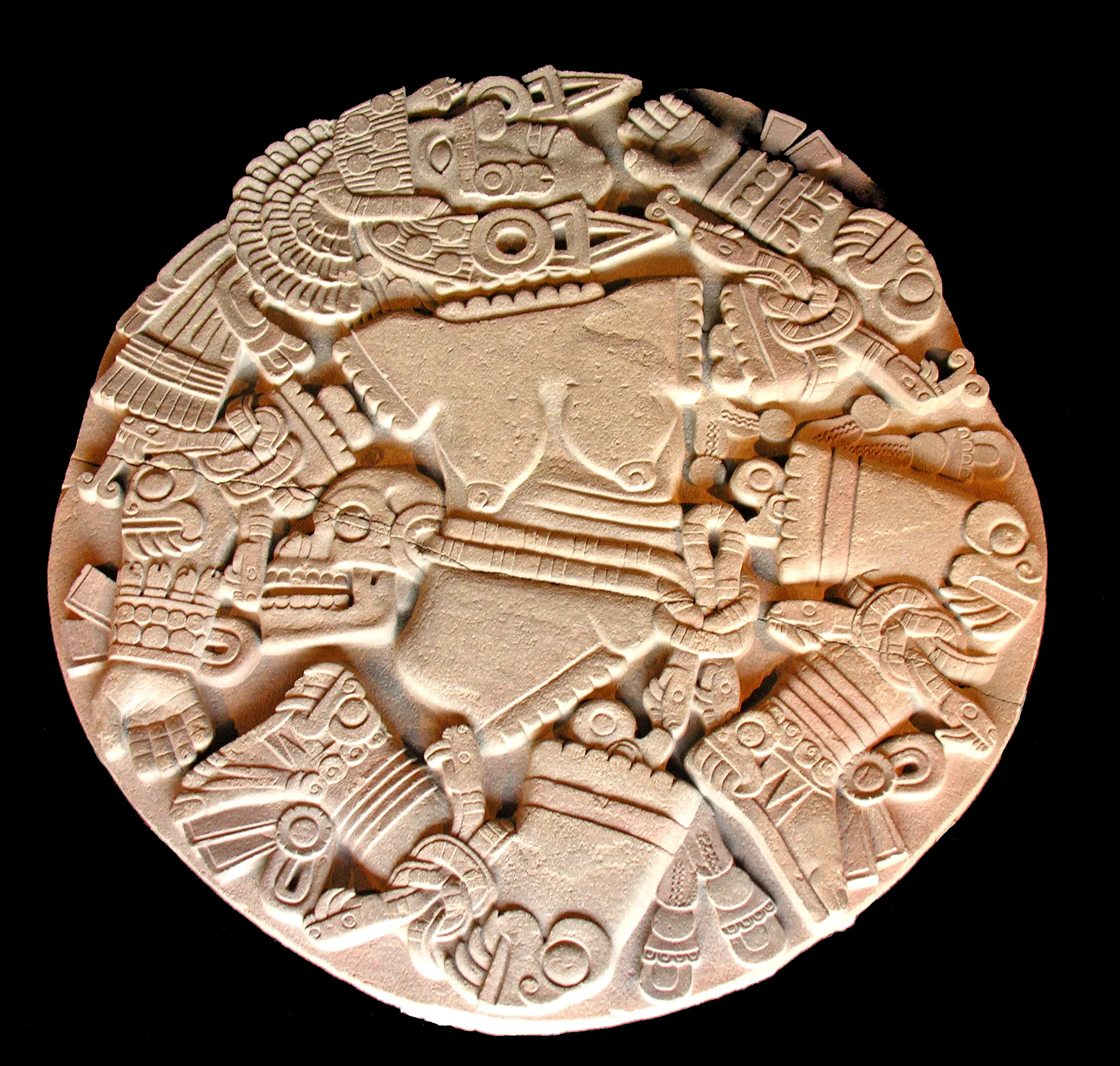 Coyolxauhqui Stone, Coyolxahuqui Replica, Handcrafted Aztec Coyolxauhqui Stone Replica - Symbol of Myth & Cosmic Order in Clay Housewarming Sculpture Handmade Cartoon White Decor Ornaments