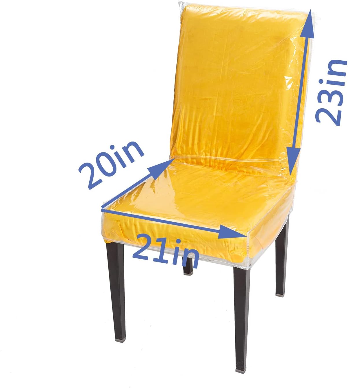 21x20 Inch Plastic Dining Chair Cover, Protector Seat Chair Free from Cat and Dog Scratches, Stains, Easy Clean Clear Vinyl Protectors (6 Pack)