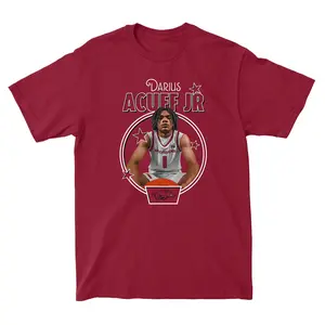 Darius Acuff Jr Arkansas Basketball Graphic T-Shirt, Menswear Player Fan Tee for College Hoops Fans