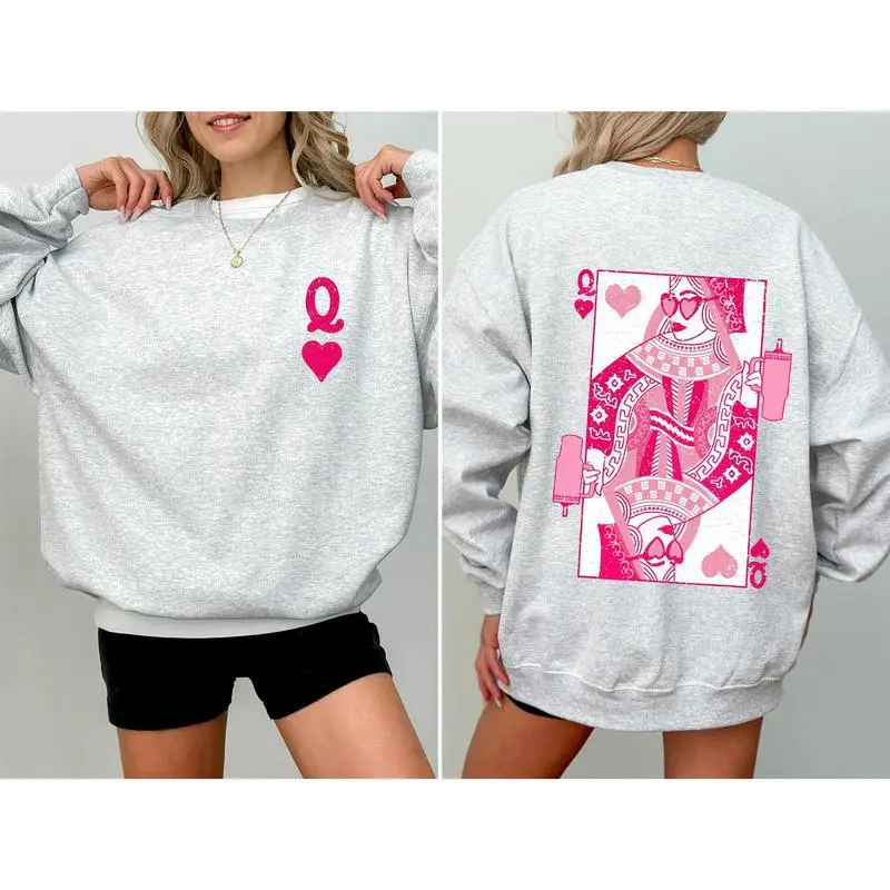 Queen of Hearts, Cards, Games, Valentine's Day Sweatshirt