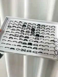 Vintage Punk Gothic Women's Hollow Out Stacking Ring Set, Stackable Rings, Dainty Stacking Rings, Fashion Stackable Rings, 11/22/53 Pieces, Casual Style, Suitable for Daily Wear & Parties, No Box Included