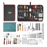 VEVOR 61-Piece Durable and Sturdy Leather Craft Toolset with Metal Parts, Portable Canvas Storage Bag, Engraving, Punching, Sewing, Stamping & Sanding Tools, Ideal for Beginners & Professionals, Great Gift Choice