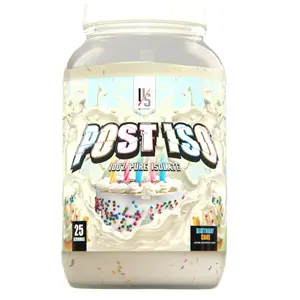 Post Iso 100% Pure Whey Protein Isolate for Optimum Muscle Recovery & Growth - Ultra Low Sugar Fat & Carbs - Fast Digesting & Enhanced Absorption