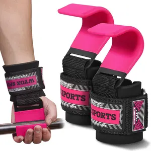 Weight Lifting Hooks For Men & Women (pair) - Heavy Duty Wrist Support Straps With Deadlifts  Pull Ups Shrugs Gym Grip Assist Weightlifting Strength