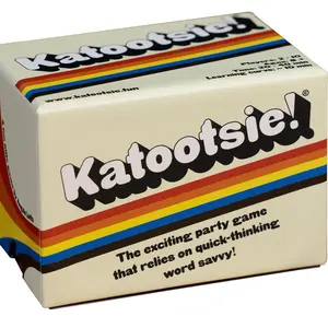 Katootsie! The exciting party game that relies on quick-thinking word savvy! Players: 2 - 10 Ages: 8+ Time: 20 - 40 min Learning curve: ~10 min