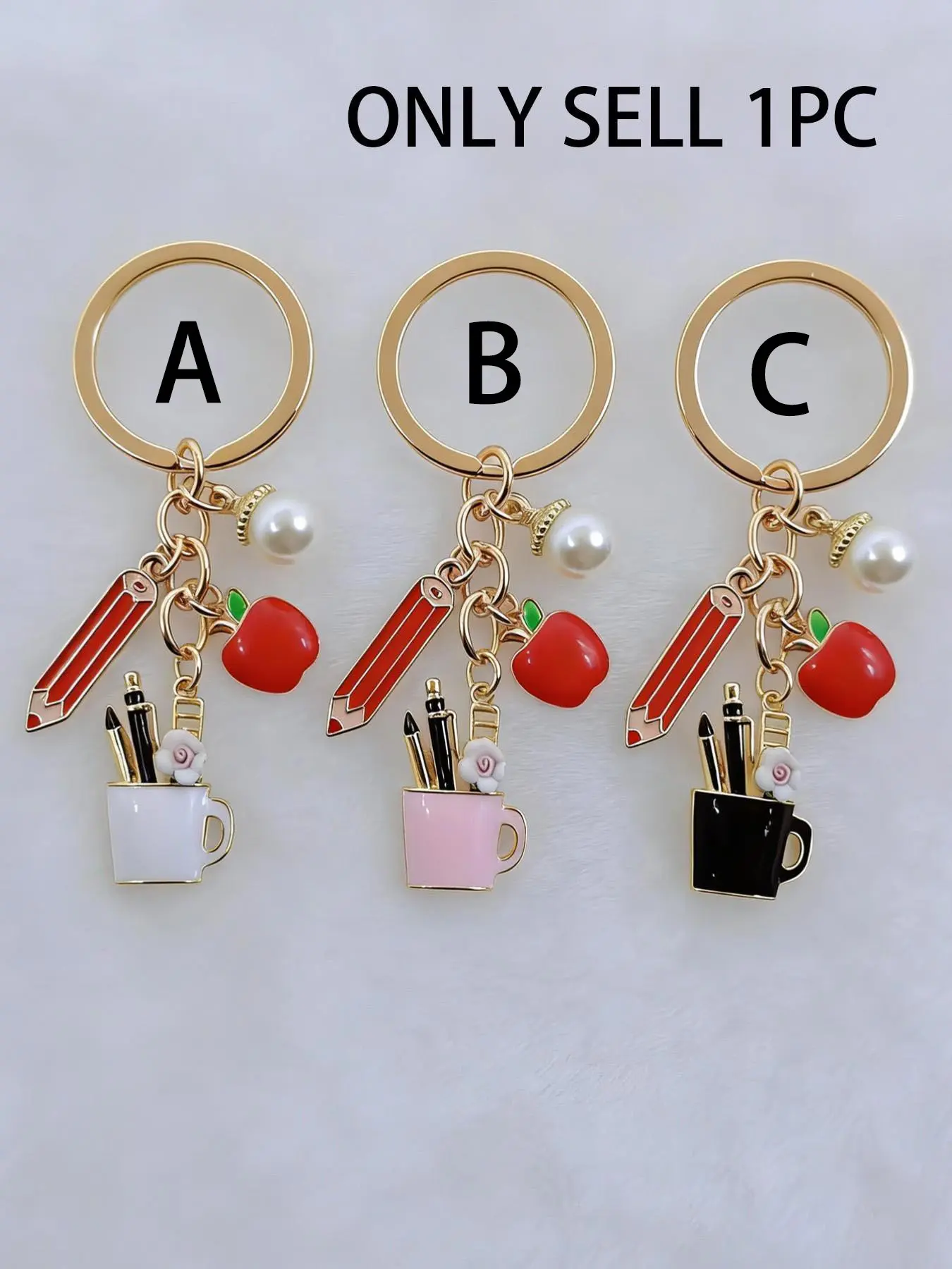 Pencil Box Ruler Pendant Keychain Design, Teacher Appreciation Gift, Cute Cartoon Characters School Supplies Accessory, Perfect for Teachers' Day, Choking Hazard Free, Fruit Keychain, Cute Keychains, Keychain Kawaii