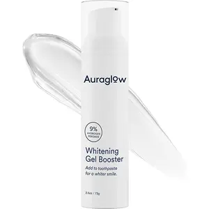 Auraglow Whitening Toothpaste Booster, Add to Toothpaste to Whiten, 9% Hydrogen Peroxide Teeth Whitening Gel Toothpaste, 350+ Whitening Treatments, 6-Month Supply, 2.6oz, Oral Care