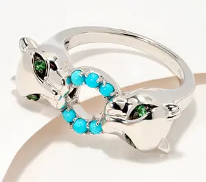 Effy Turquoise & Sterling Silver Tsavorite Ring, Sterling