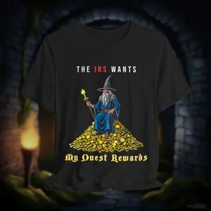 The IRS Wants My Quest Rewards Wizard Shirt | Funny Tax Wizard Tee, Gift for Accountants, Tax Season Apparel, Quirky Casual Wear