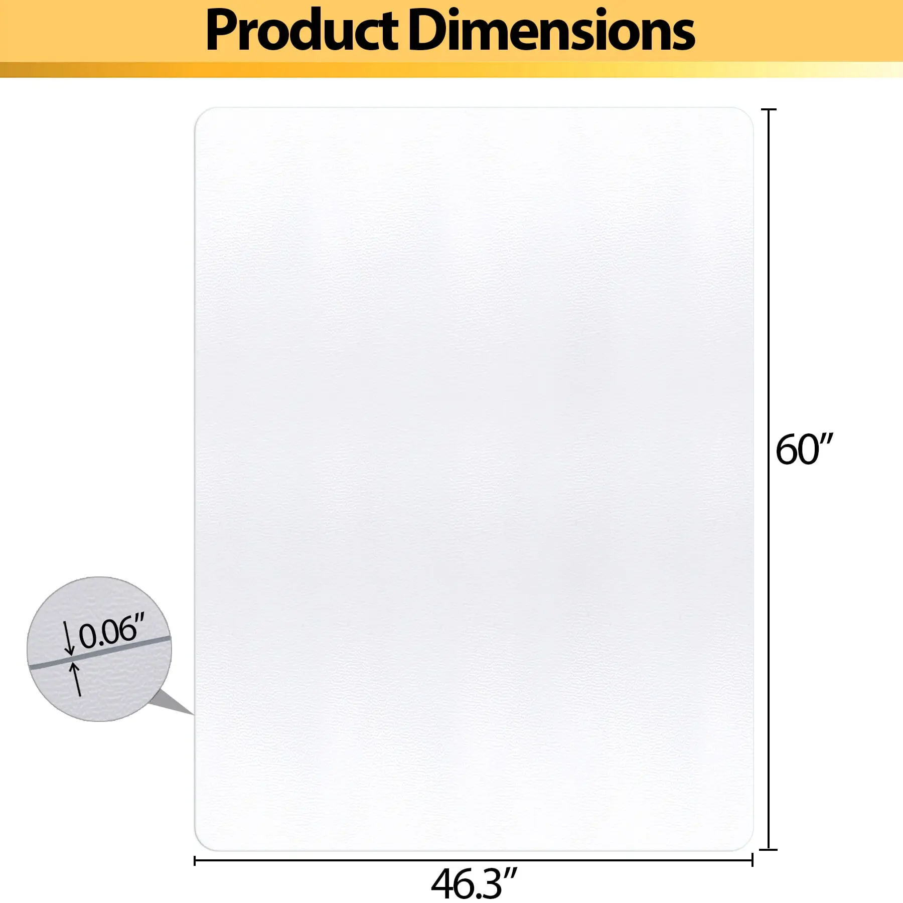 ZENY 46"x60" Durable PVC Under Desk Mat - Frosted Surface, Decorative Design, Suitable for Hardwood Floors, Premium Home Office Plastic Mat, Durable Decorative Mat
