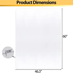 ZENY 46"x 60" Clear PVC Mat Mat Under Desk Plastic Mat for Hardwood Floors Frosted Top for Home Office