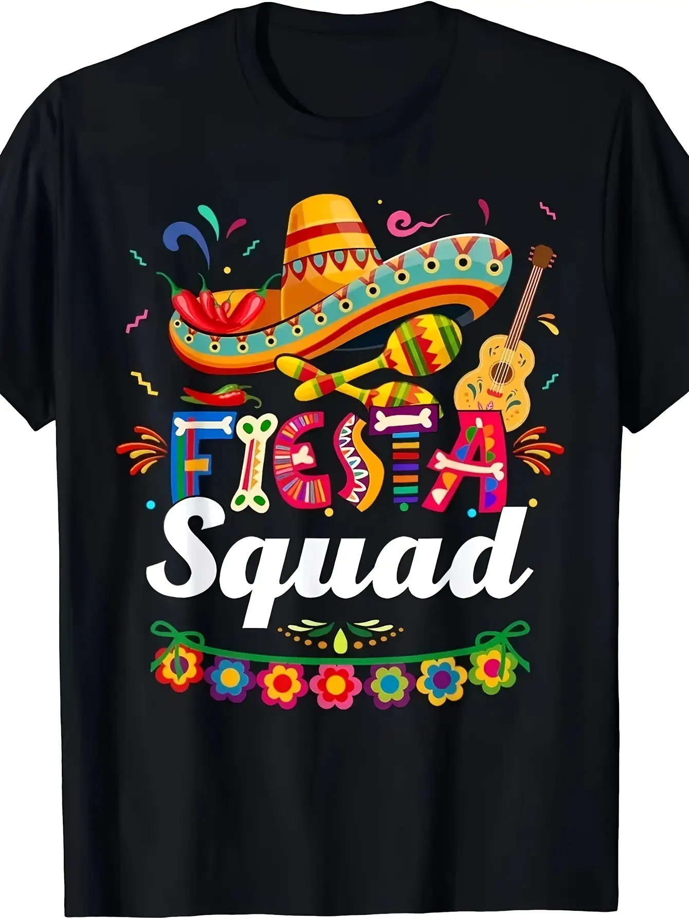 Vibrant Fiesta-Themed T-Shirt Featuring a Sombrero unisex soft cotton short sleeve t shirt, vintage graphic casual tee for men women teens, perfect birthday holiday gift for camping travel gym daily street  wear