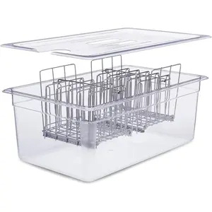 Large Sous Vide Container with Lid and Rack Kit | 26 QT | Durable Polycarbonate and Rust-Resistant Stainless Steel Sous Vide Accessories | Works with Anova, Inkbird, and  Sous Vide Cookers