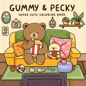 Gummy & Pecky: Super Cute Coloring Book for Adults and Teens about Besties and Their Heartwarming Adventures Paperback –