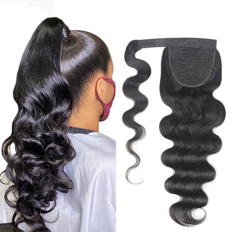#GiftedInLove #Valentine #Gift 618 Body Wave Wrap Around Ponytail Human Hair Extensions Ponytail human hair daily use event party use glueless wig black woman lace front wig baby hair lace wig woman girl gift body wave bundle messy hair light brown hair b