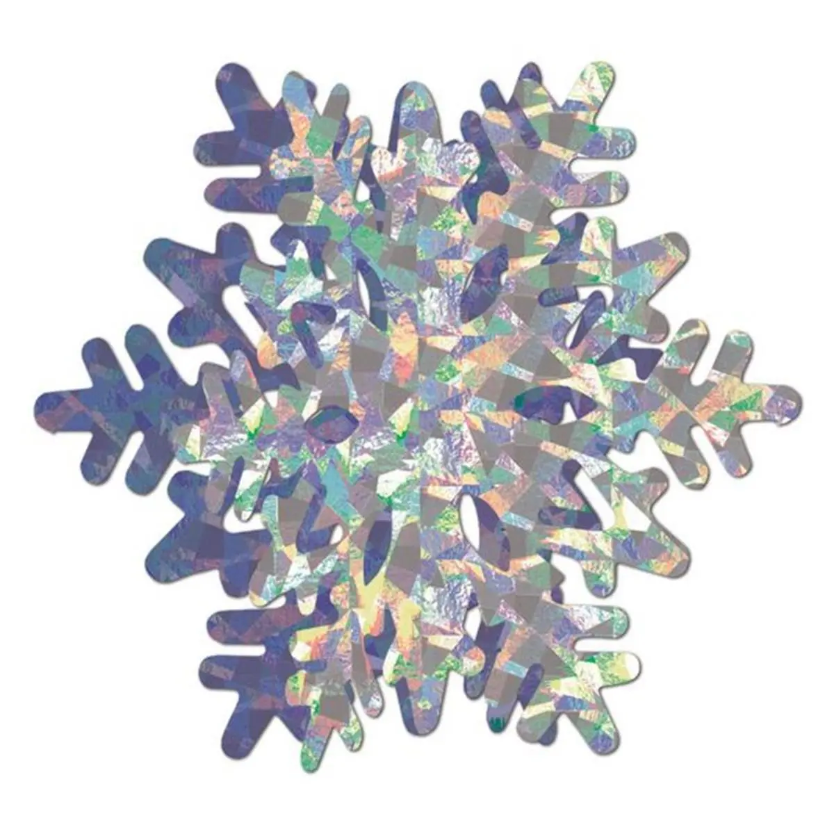 212 MAIN 10 In. 3-D Prismatic Magical Holiday Snowflake Ornaments - Case of 12, Indoor Family Dinners Centerpiece Decorations, Shiny Party Gifts, Prismatic Shine