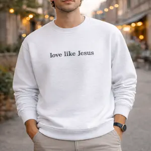 Love Like Jesus Embroidered Sweatshirt, Christian Faith Crewneck, Bible Verse Pullover, Gift for Women