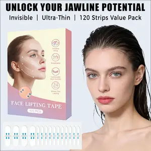 120 Pcs Invisible Face Lift Tape, Strong Adhesion, Breathable V-Line Lifting Strips for Jawline & Neck, Makeup-Safe, Holiday Gift Picks