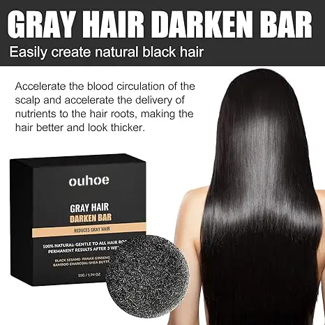 1/2/3PC Anti-Gray Hair Soap – Black Hair Dye Shampoo Bar for Men