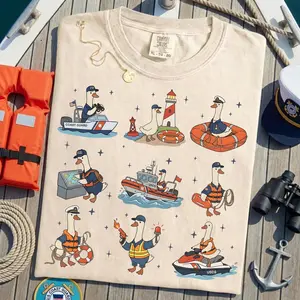 Silly Goose Coast Guard Shirt - Funny USCG Sailor Gift Comfort Colors Tee, Navy Maritime Military Goose Meme Shirt, Coast Guard Retired Gift