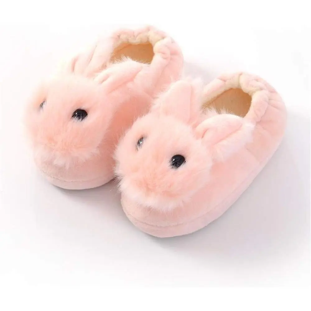 Girls' Cute Animal Slippers, Warm Plush Synthetic House Shoes with Memory Foam for Winter, Indoor Slip-Ons for Toddlers & Little Kids