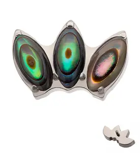 Empress Triple Abalone Shell Internally Threaded Titanium Top