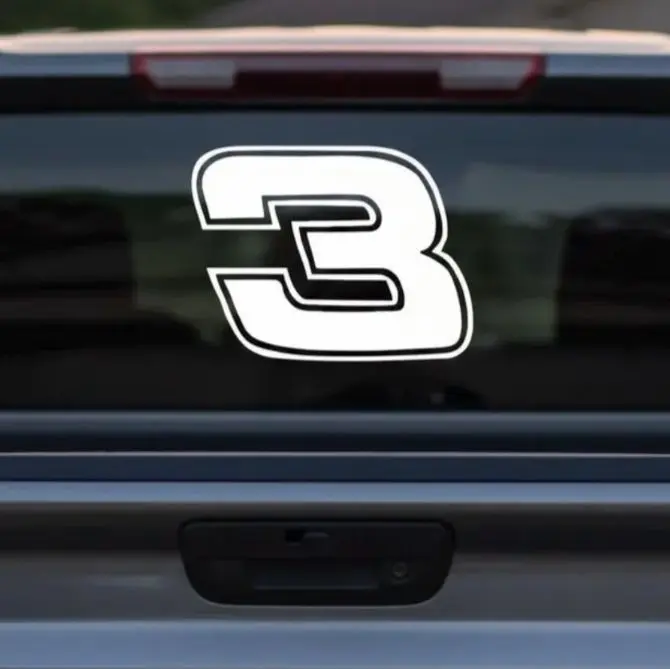 Dale Earnhardt #3 Racing Decal - Durable Vinyl Truck Stickers for Vehicle Exterior Customization