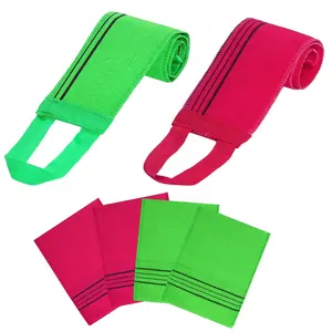 6 Pieces Korean Exfoliating Mitts and Washcloth Set, Asian Exfoliating Bath Washcloth and Korean Long Towels Back Scrubber for Women Men Shower Washing