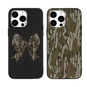 2 Piece Camouflage Couple Phone Cases, Retro Matching Design for iPhone XR 11 12 13 14 15 16 17 Air Series, Unique Gift for Boyfriend and Girlfriend