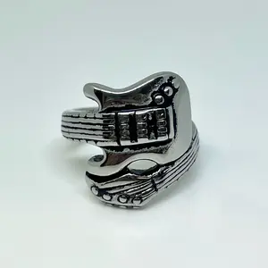 Men's Stainless Steel Guitar Ring - Durable and Long-Lasting