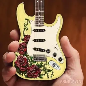 DAVID LOZEAU - Rose Tattoo Fender Strat 1:4 Scale Replica Guitar ~Axe Heaven~