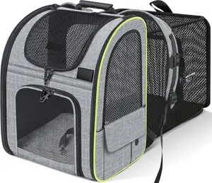 Carrier Backpacks, Expandable  Backpack with Breathable Mesh, Pet Carrier Backpack for Cats Small Dogs Puppies Up to 17 Lbs,  Carrier Backpack  for Travel Hiking Camping Outdoor