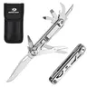 #blackfriday Mossy Oak 12-in-1 Multitool Pocket Knife with Pouch, Stainless Steel Multitool Knife with Clip, Survival Tools with Scissors, Bottle Opener, Wire Stripper, Glass Breaker, Screwdriv