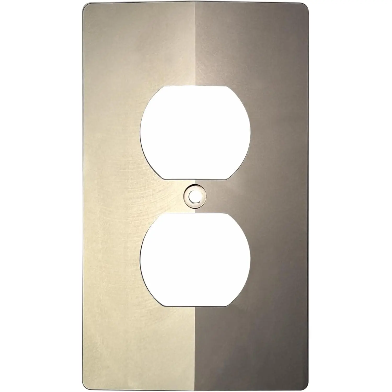 1-Pack Brushed Modern Rectangular Titanium Ridge Alloy Wall Plate Cover, 5.59" x 3.21" Durable Electrical Outlet & Light Switch Plate, Fingerprint Resistant, Effortless Setup, Easy to Clean for Kitchens, Decorative Areas