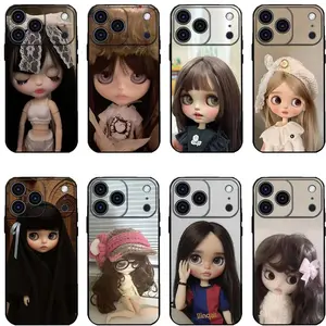 Fashion doll B-blythe Phone Case for iPhone 17 Pro Max Air 16 Pro 15 14 Plus 13 12 11 and Samsung S26-S23 Plus Ultra Black Shockproof Funda Cover