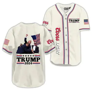TrumPp Assassination Baseball Jersey Shirt, TrumPp Shooting Jersey, Trump Rally Fight Shirt, Unisex Baseball Jersey