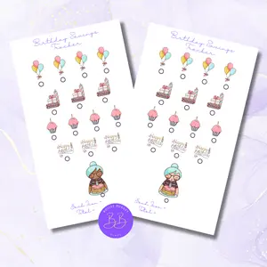 A6 Hole Punched Mia/Mandy Birthday Savings Tracker