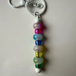 Colorful Bead Keychain with Rainbow Design for Personalized Gifts and Accessories - Perfect for Customization and Style