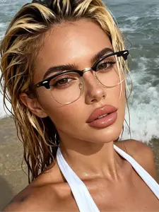 2026 New Unisex Square Half Frame Metal Glasses, Stylish Square Frames, Anti-Blue Light Flat Lenses, Casual Style, Back-To-School Season, Fashionable frames glasses