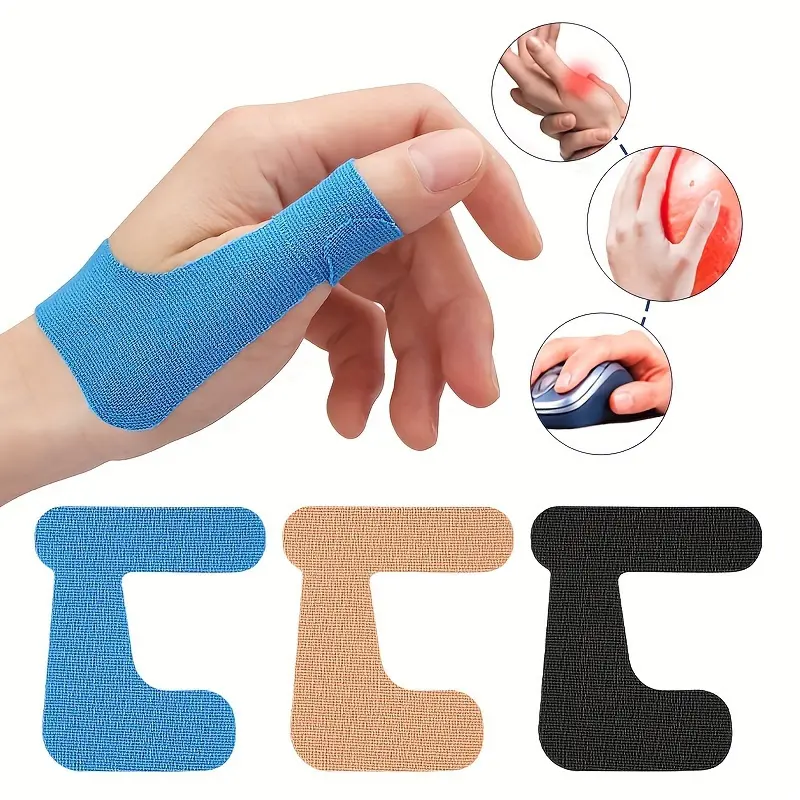 5 Pairs Elastic Non-Gel Thumb Support Tape, Flexible Finger Protection Stickers, Effective Stability and Friction Prevention