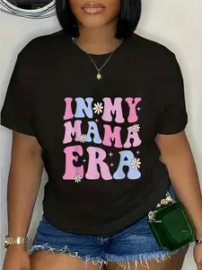 100% Cotton Groovy In My Mama Era Funny Mom Mother Mama Era For Womens T-Shirt