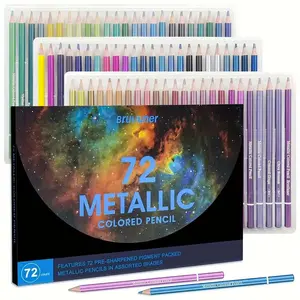 Metallic Colored Pencil Set, Soft Core Colored Pencil, Erasable Colored Pencil for Artists, Drawing, Blending, Coloring
