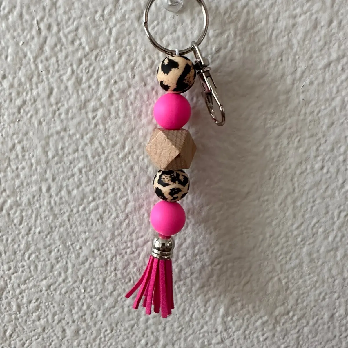 Pink Cheetah Keychain