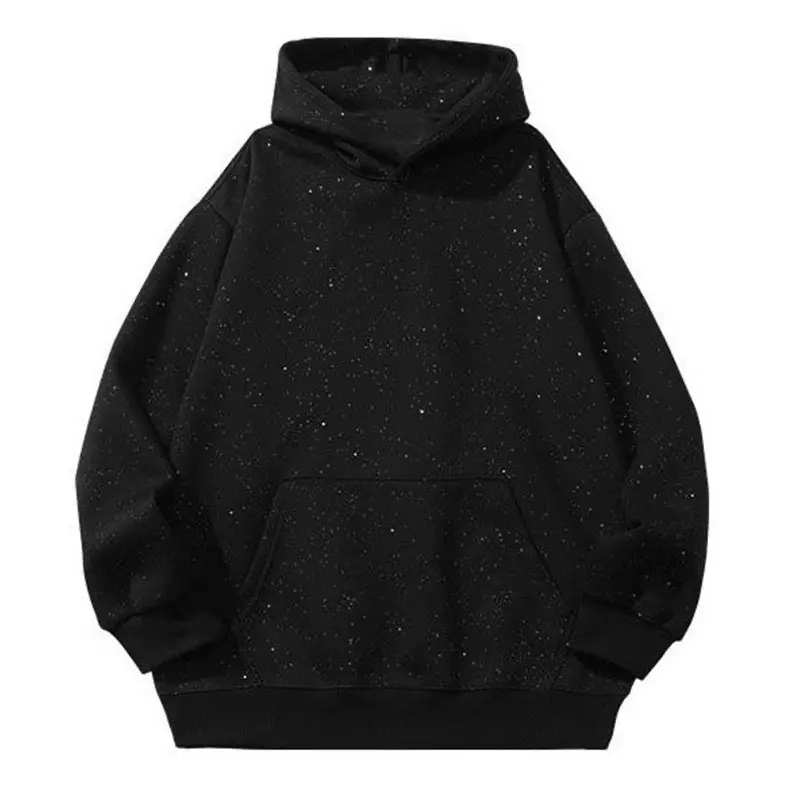 [Gypsophila] New Autumn-Winter Hooded Trendy Brand High-End Black Couple's Light Luxury Hoodie. Casual Clothes Fashion Menswear Tops Sweatshirts Longsleeves Pullover 4th july  streetwear  men country concert  vintage clothing outfit