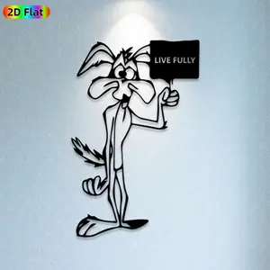 1pc Coyote Metal Wall Art,Coyote Statue Mural, Ideal Gift for New Year, Easter, Wildlife Decor Enthusiasts, Weather-Resistant Metal Wall Decor Wall Sculptures, Perfect for Outdoor Fence & Indoor Wall,Coyote Enthusiasts