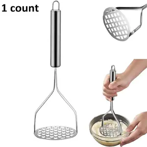 Durable Sturdy Stainless Steel Potato Masher with Ergonomic Handle, Kitchen Gadget Utensils, Perfect for Making Puree and Squeezing Fruits, Ideal Kitchen Gift